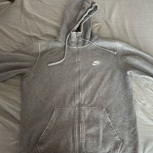 Going to college selling slightly warn grey Nike zip up hoodie